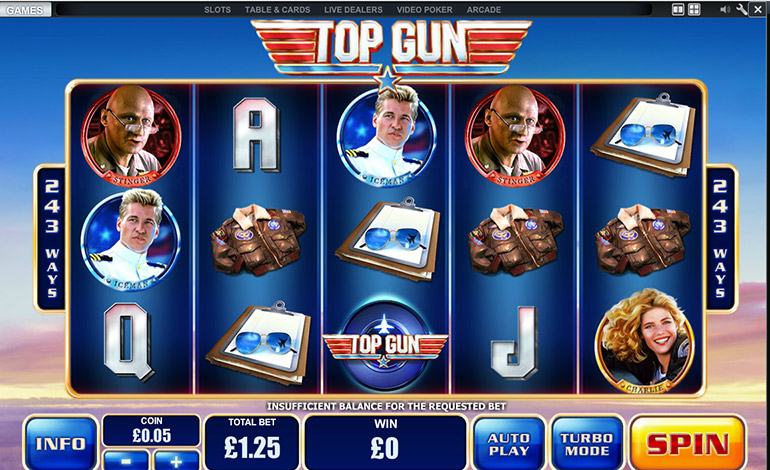 Betfair Top Gun Spins Game